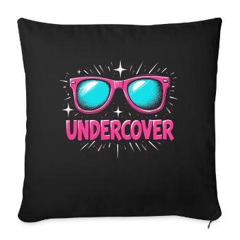 Lunettes de soleil drôles et costume de discours infiltré - Housse de coussin décorative 45 x 45 cm - noir - Devant