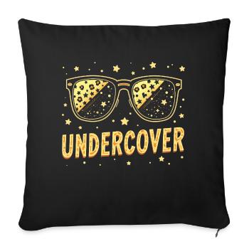 Undercover Speech - Funny Costume with Sun Bril - Sofa pillowcase 17,3'' x 17,3'' (45 x 45 cm) - black - Front