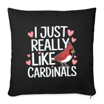 Cardinal Rouge Cardinal Vogel Rouge Cardinal - Housse de coussin décorative 45 x 45 cm - noir - Devant