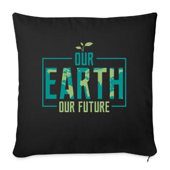 Our Earth Our Future Earth Day Environmental Plane - Sofa pillowcase 17,3'' x 17,3'' (45 x 45 cm) - black - Front