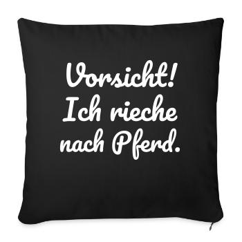 Horse smell in riders in the stable - Sofa pillowcase 17,3'' x 17,3'' (45 x 45 cm) - black - Front