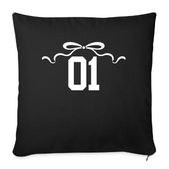 Numéro 1 noeud -1e anniversaire - Housse de coussin décorative 45 x 45 cm - noir - Devant