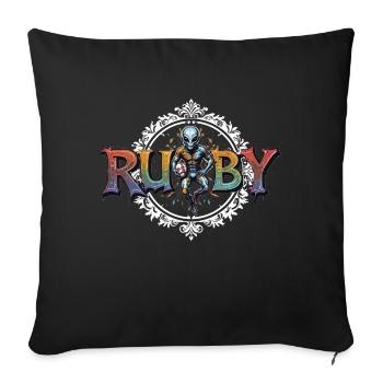 ET Rugby - Sofa pillowcase 17,3'' x 17,3'' (45 x 45 cm) - black - Front