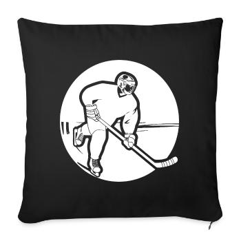 Hockey Player Drawing - Sofa pillowcase 17,3'' x 17,3'' (45 x 45 cm) - black - Front