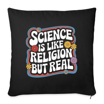 Atheism, Atheist, Anti-Religion, Agnostic - Sofa pillowcase 17,3'' x 17,3'' (45 x 45 cm) - black - Front