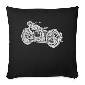 Croquis de moto - Housse de coussin décorative 45 x 45 cm - noir - Devant