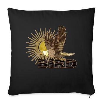 Oiseau - Housse de coussin décorative 45 x 45 cm - noir - Devant