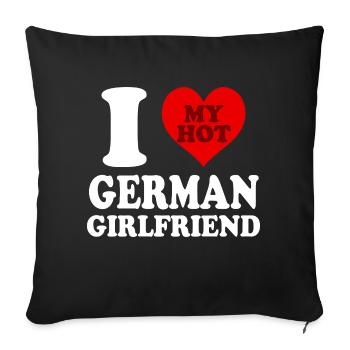 I Love My German Girlfriend Funny Heart - Sofa pillowcase 17,3'' x 17,3'' (45 x 45 cm) - black - Front