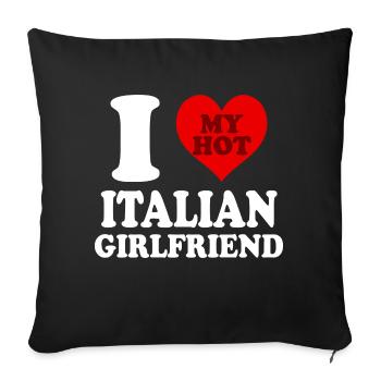 I Love My Italian Girlfriend Funny Heart - Sofa pillowcase 17,3'' x 17,3'' (45 x 45 cm) - black - Front