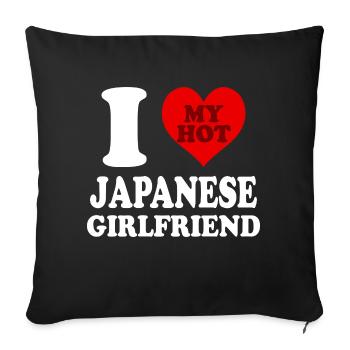 I Love My Japanese Girlfriend Funny Heart - Sofa pillowcase 17,3'' x 17,3'' (45 x 45 cm) - black - Front