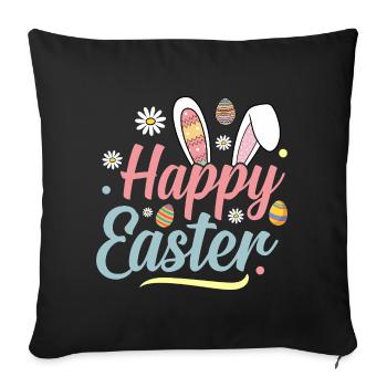 Joyeuses Pâques - Housse de coussin décorative 45 x 45 cm - noir - Devant