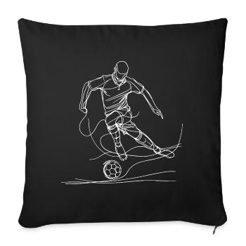 Soccer Boy Line Art - Housse de coussin décorative 45 x 45 cm - noir - Devant