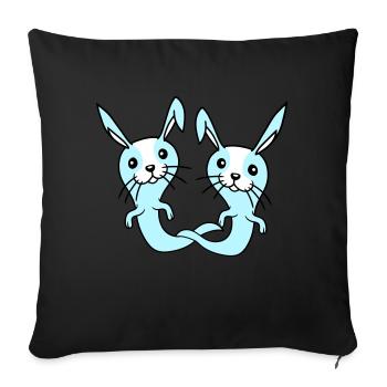 2 Bunnies Ghost Ghost Haunting Halloween Creepy - Sofa pillowcase 17,3'' x 17,3'' (45 x 45 cm) - black - Front