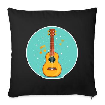 Ukulele Illustration - Sofa pillowcase 17,3'' x 17,3'' (45 x 45 cm) - black - Front
