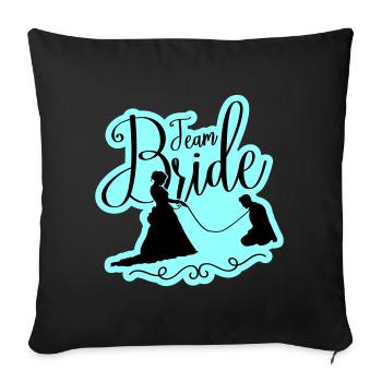 Équipe Mariée Mariage Poule - Housse de coussin décorative 45 x 45 cm - noir - Devant