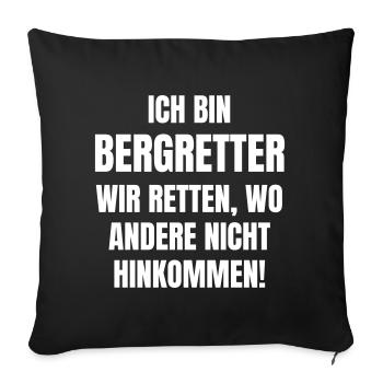 Ich bin Bergretter. - Sofakissenbezug 45 x 45 cm - Schwarz - Vorne
