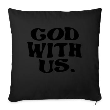 Que Dieu soit avec nous - Housse de coussin décorative 45 x 45 cm - noir - Devant