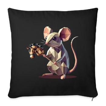 Mignon Polygon Style Hobby Cheval Souris - Housse de coussin décorative 45 x 45 cm - noir - Devant