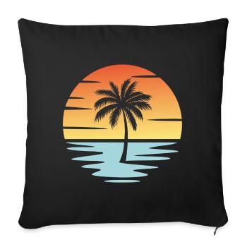 Beach Sunset - Sofa pillowcase 17,3'' x 17,3'' (45 x 45 cm) - black - Front