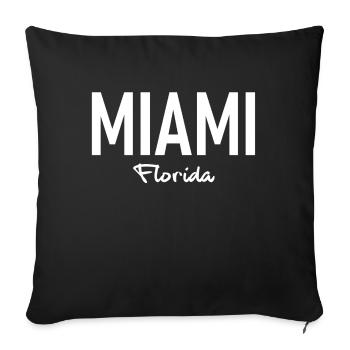 Miami - Floride - États-Unis - États-Unis d’Amérique - Housse de coussin décorative 45 x 45 cm - noir - Devant
