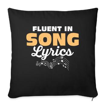 Parle couramment les paroles de chansons Chanteur - Housse de coussin décorative 45 x 45 cm - noir - Devant