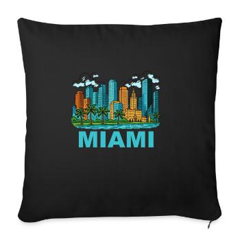 miami stadt - Sofakissenbezug 45 x 45 cm - Schwarz - Vorne