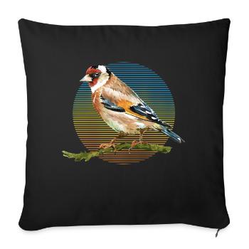 Bunter Vogel - Sofakissenbezug 45 x 45 cm - Schwarz - Vorne