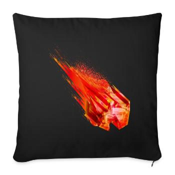 Astéroïde lumineux avec queue de feu - Conception de puissance - Housse de coussin décorative 45 x 45 cm - noir - Devant
