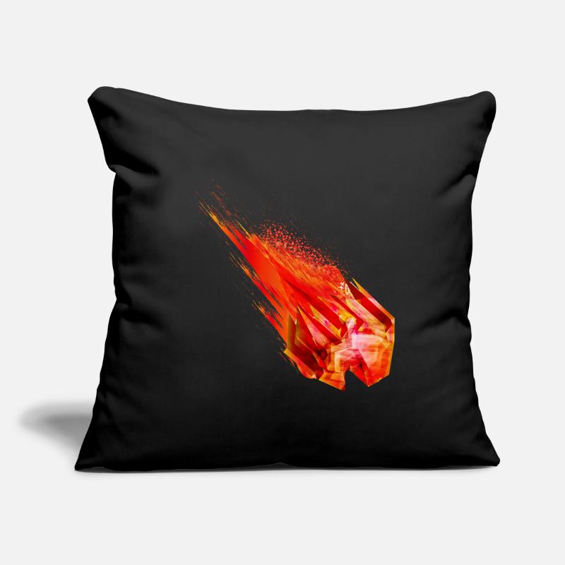 Astéroïde lumineux avec queue de feu - Conception de puissance Housse de coussin décorative 45 x 45 cm