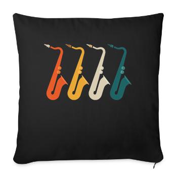 Sax saxophone saxophone - Housse de coussin décorative 45 x 45 cm - noir - Devant