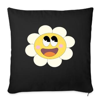 Jolie petite fleur ! - Housse de coussin décorative 45 x 45 cm - noir - Devant