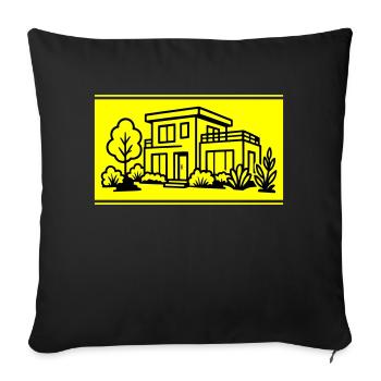House Villa Property - Sofa pillowcase 17,3'' x 17,3'' (45 x 45 cm) - black - Front