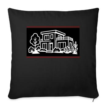 House Villa Property - Sofa pillowcase 17,3'' x 17,3'' (45 x 45 cm) - black - Front