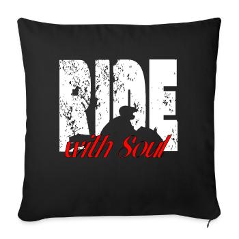 For Bikers - RideWithSoul - Sofa pillowcase 17,3'' x 17,3'' (45 x 45 cm) - black - Front