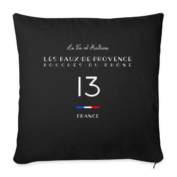 Les Baux de Provence Number 13 Bouches du Rhône - Sofa pillowcase 17,3'' x 17,3'' (45 x 45 cm) - black - Front