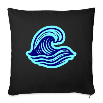 Sea Wave Ocean - Sofa pillowcase 17,3'' x 17,3'' (45 x 45 cm) - black - Front