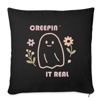 Sweet Ghost Design - Creepin' It Real Retro Look - Housse de coussin décorative 45 x 45 cm - noir - Devant