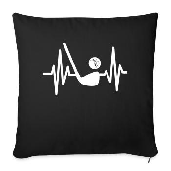 Heartbeat Golf Sport - Sofa pillowcase 17,3'' x 17,3'' (45 x 45 cm) - black - Front