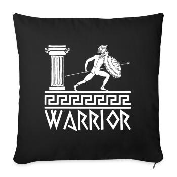 White hoplite Greek warrior - Sofa pillowcase 17,3'' x 17,3'' (45 x 45 cm) - black - Front