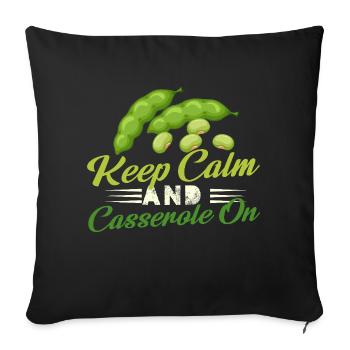 Restez calme et cocotte sur le design - Housse de coussin décorative 45 x 45 cm - noir - Devant