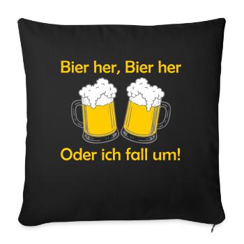 Bees here, Bees here - oder ich fall um! - Sofa pillowcase 17,3'' x 17,3'' (45 x 45 cm) - black - Front