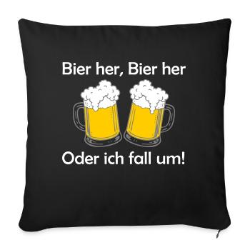 Des abeilles ici, des abeilles ici - oder ich fall um ! - Housse de coussin décorative 45 x 45 cm - noir - Devant