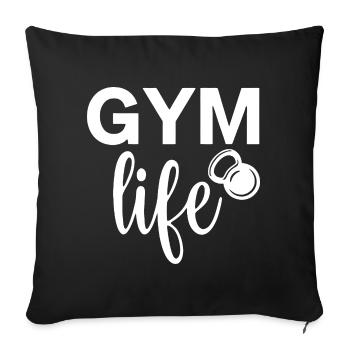 salle de sport comme la conception de motivation de fitness - Housse de coussin décorative 45 x 45 cm - noir - Devant