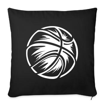 Stylized basketball graphic in black and white - Sofa pillowcase 17,3'' x 17,3'' (45 x 45 cm) - black - Front