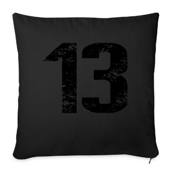 13 Number Jersey - Sofa pillowcase 17,3'' x 17,3'' (45 x 45 cm) - black - Front