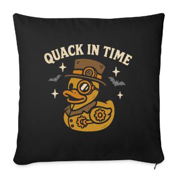 Vintage Steampunk Rubber Duck & Funny Saying Motif - Sofa pillowcase 17,3'' x 17,3'' (45 x 45 cm) - black - Front