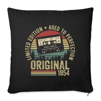 1954 Vintage Vintage 1954 Anniversaire 1954 Rétro - Housse de coussin décorative 45 x 45 cm - noir - Devant