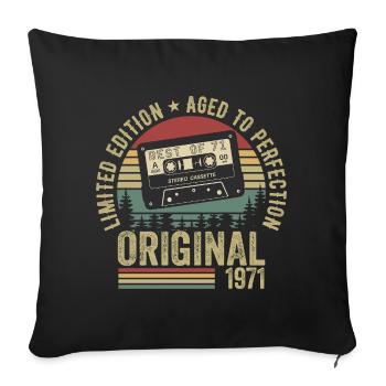 1971 Vintage Vintage 1971 Birthday 1971 Retro - Sofa pillowcase 17,3'' x 17,3'' (45 x 45 cm) - black - Front