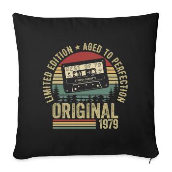 1979 Vintage Vintage 1979 Birthday 1979 Retro - Sofa pillowcase 17,3'' x 17,3'' (45 x 45 cm) - black - Front