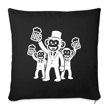 Bachelorette Party Monkey Team Groom - Sofa pillowcase 17,3'' x 17,3'' (45 x 45 cm) - black - Front